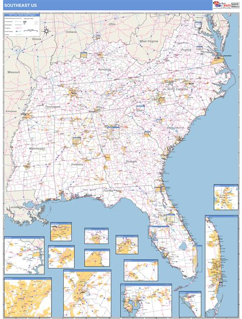 MAP Map of Southeastern United States